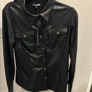 Fashion Nova Sleek Black Leather Jacket